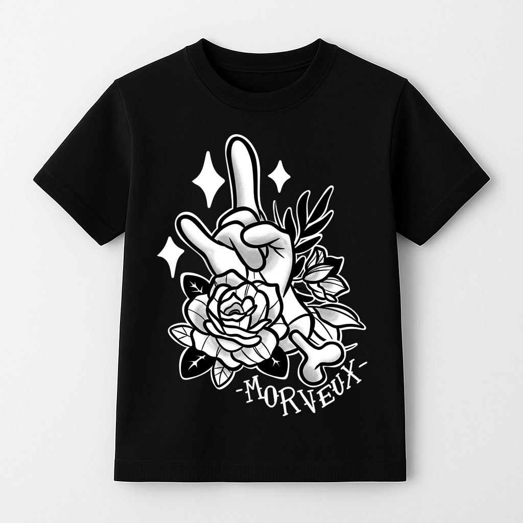 🤘🏽 T-SHIRT NOIR "THE FIRST" – Le style commence (très) jeune