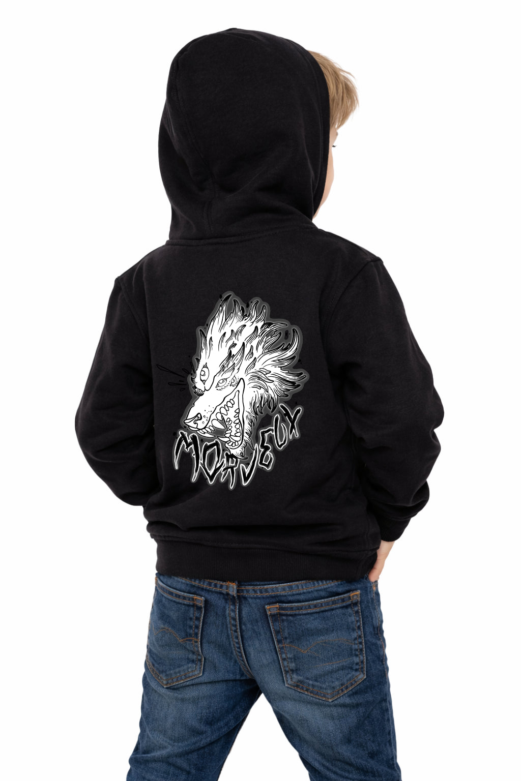 🐺 SWEAT A CAPUCHE NOIR "WOLF"